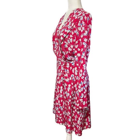 EQUIPMENT NWT Collie Lily Sz Large 100% Silk Floral Surplice Wrap Dress - Picture 6 of 15